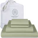 Threadmill Luxury 800 Thread Count California King 100% Cotton Sheets - Sage Green Sateen Weave Bed-Sheets, Better Than Egyptian Cotton, 4 Pc Solid Bed Set, Fits 16" Deep Pocket
