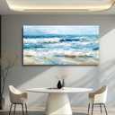 WLWBINTING Beach Wall Art Large Abstract Art Wall Art For Living Room Bedroom Ocean Painting Wall Decor Canvas Prints Abstract Beach textured Pictures Modern Office Home Decor Artwork Ready To Hang, 48"L x 24"W