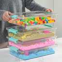 Stebopum 6 QT Clear Plastic Storage Bins with Lids, Stackable Sensory Bin Tools, Arts Crafts Organizers and Storage Containers with Lids for Home, Office, Classroom and Workshop Organization, 4 Pack