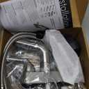 Utility Sink Faucet,Universal Laundry Tub ABS Plastic Faucet with Sprayer,Dual Handle Pull Out Faucet, Chrome Finish Laundry & Utility Room Sink Faucets,4 Inch Center Set