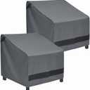 loriano Patio Chair Covers Waterproof Outdoor Furniture Chair Covers 600D Heavy Duty Fit as Lawn Lounge Deep Seat(2 Pack,Grey, Large) (38"D x 35"W x 34"H)