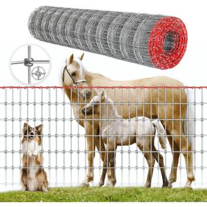Heavy Duty Horse Fence 4x100FT, 2x4 Inch Mesh, Durable No-Climb Horse Fencing for Cattle, Goats,Sheep,Large Dogs, Livestock, Woven Wire Fencing for Farm, Garden and Field Use