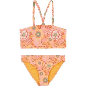 Roxy Girls' Two-Piece Bikini Swimsuit Set, UPF 50+ Sun Protection, Quick-Dry Bathing Suit (14, Papaya Wildflower)