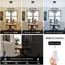 2-Rings Modern LED Chandelier Black for Dining Room, Dimmable Pendant Lighting with Remote Control Circular Flush Mount High Ceiling Light for Bedroom Living Room Foyer, 3000K-6500K
