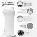 26oz Glass Protein Shaker Bottle, Stainless Steel Mixing Ball & Silicone Sleeve, Odorless, Leak-Proof, BPA-Free, Ideal for Smoothies & Workout Drinks(Frost White)