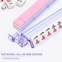 Mahjong Racks with Pushers 4PCS Set Majiang Tile Holder Acrylic Mahjong Racks Accessories and Gifts, Standard