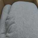 Momcozy Pregnancy Pillows for Side Sleeping, J Shaped Maternity Body Pillow for Pregnancy, Soft Pregnancy Pillow with Jersey Cover for Head Neck Belly Support, Grey