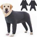Yeapeeto Dog Onesie Surgery Recovery Suit for Large Medium Bodysuit Dogs Pajamas PJS Full Body for Shedding, Prevent Licking, Wound Protection, Cone Alternative(4XL,Dark Grey)