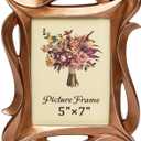 JANDERART Vintage Picture Frame 5x7 Inch, Antique Photo Frames with Glass Front, Ornate Frame for Tabletop & Wall Hanging, Photo Gallery, Bronze