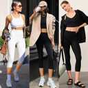 Hmuuo 3 Pack Leggings for Women High Waisted Tummy Control No See-Through Yoga Pants Workout Running Leggings