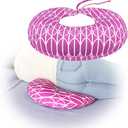 AOSSA BBL Sleeping Pillow After Surgery, Booty Butt Pillow for Sitting, Brazilian Butt Lift Support Cushion, BBL Chair Bed Post Surgery Supplies Recovery Foam, Donut Lifting Seat Cushion (Pink)