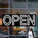 32"x12" Extra Large LED Open Signs for Business, Apanibu 2 Lines Unique Design Super Bright Neon Open Sign with Chain, 5 Levels Adjustable Brightness for Retail Shop Window Salon Restaurant (White)