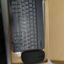 Ultra-Slim Small Bluetooth Keyboard and Mouse Combo Portable Rechargeable Wireless Keyboard for Android Tablet Cell Phone Samsung Smartphone iPhone iPad mini Pro Air 10.2 10.9 11 12.9 13 inch (Black)
