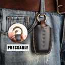 for Ford Key Fob Cover, Compatible with Bronco Explorer F150 Mustang Escape Edge Expedition Fusion Ranger for Lincoln Car Key Fob Chain 5 Button Smart Remote Car Leather Key Protector/Black