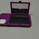 iPhone 13 / 14 Wallet Case with Credit Card Holder & Hidden Mirror, Two Layer Shockproof Heavy Duty Protection Cover Protective Case for iPhone 13/14 6.1 Inch - Purple