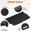 Trunk Cargo Cover Fit for Ford Bronco 2025 2024 2023 2022 2021 4-Door Retractable Rear Trunk Cargo Shade Cover Security Shield Shade Accessories (Not fit for Bronco Sport or Bronco 2-Door)