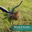 46'' Stand-Up Weed Puller Tool - Reinforced Upgraded Version with Long Handle, Made of Aluminum Alloy Design, Roots Remover for Garden & Lawn Care, Easily Remove Weeds Without Bending