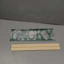 Metal St. Patricks Day LUCKY Table Sign, St. Patricks Day Tabletop Decoration with Wood Base, Green Shamrock Holiday Centerpiece Sign Decor for Home, Office, Shelf, Mantel Party Supplies