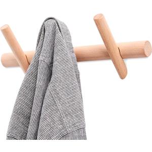 Wood Coat Hooks Wall Mounted Hat Rack Tower Hanger Wall Hooks Decorative Hanger with Pegs Entryway Bedroom BathroomBeech Wood3 Hooks