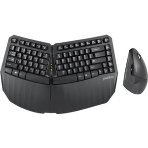 Perixx PERIDUO-813B US, Wireless Ergonomic Compact Keyboard & Vertical Mouse - Bundle with a 6-Button Ergonomic Vertical Mouse - Black - US English