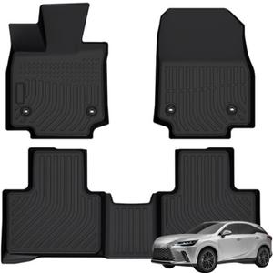 Priprilod Floor Mats Custom Fit for Lexus RX350 RX350h RX500h 2023-2026 | NOT for RX450h+ PHEV,All Weather TPE Floor Liners 1st & 2nd Row 3PCS Waterproof Non-Slip Odor-Free, Passenger Car