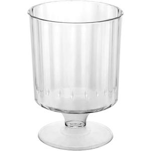 Party Essentials 5 OZ Mini Clear Plastic Dessert Parfait Cup for event Small Round Serving Goblet Wine Shot Disposable Fruit Ice Cream Mousse Pudding Appetizer Bowl, 40 Cups