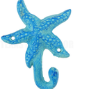 Cast Iron Starfish Bathroom Door Towel Hook Nautical Key Towel Coat Hanger Blue