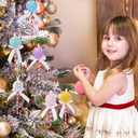 6 Pcs Christmas Lollipop Ornaments, Christmas Tree Candy Hanging Ornaments, Rainbow Lollipop Hanging Ornaments Candy Gift for Xmas Tree New Year Easter Birthday Party Decoration