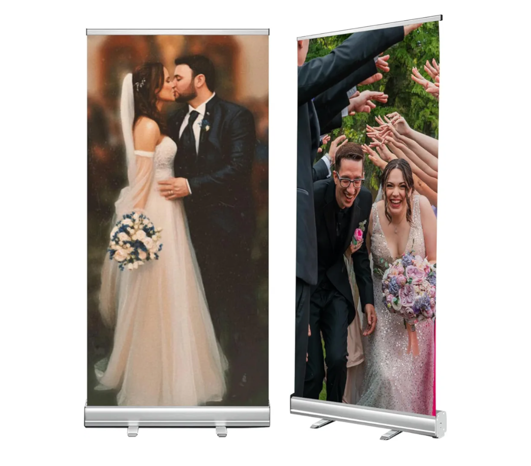 4U Media&Displays Heavy-Duty Retractable Banner Stand 33.5"x80" with Padded Canvas Bag and Box (Stand ONLY) for Trade Show and Indoor Event Display