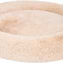 Amazon Basics Donut Pet Bolster Faux Fur Bed for Dog, Beige, 45" x 45"