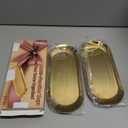 2PACK Gold Decorative Tray, Bathroom Vanity Tray for Dresser Counter, Stainless Steel Jewelry Dish Tray for Decor, Perfume Ring Key Candle Organizer Tray, Oval