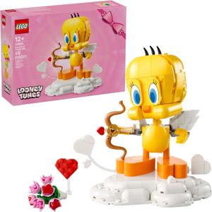LEGO Looney Tunes Sweetheart Tweety Bird Building Toy for Adults & Kids - Tweety Figure W/Display Pedestal & Accessories for Girls & Boys, Ages 12+ - Gift for Looney Tunes Fans - 40824