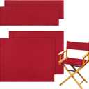 Boao 2 Set Directors Chair Canvas Replacement, Makeup Chair Seat and Back Replacement Cotton Canvas Stool Protector for Home Director Medium Size(red)