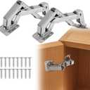 HBL' 170° Soft Close Cabinet Hinges, Wide Opening Hydraulic Cupboard Hinges for Thick Cabinet Doors, Heavy-Duty Angle Adjustable Overlay Design, 4 Pack