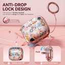 Inesore with Safety Lock for AirPods 4 Case Cover 2024,Floral Cute AirPod 4th Generation Case for Women Girly with Cleaner Kit and Keychain- Pink Berry Flower