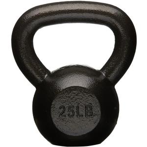 Amazon Basics Cast Iron Kettlebell for Strength Training, Wide Handle, 25 Pounds, Black