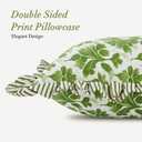 14x36 Inch Cotton Block Print Ruffle Sham Cover,Handmade Boho Floral Block Print Pillowcase,Ruffle Trim,Soft Decorative Cushion Case for Bedroom,Farmhouse&Cottagecore Bedding