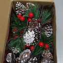 20 Pack Artificial Pine Picks Artificial Pine Cone Picks and Red Berry Mini Artificial Pine Tree for Christmas Party Flower Arrangements Wreaths and Holiday Decorations(C)