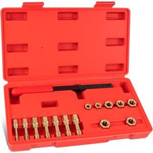 15Pcs Metric Thread Chaser Set, Thread Inserts and Repair Kits in 4 Sizes, Universal Re-Threading Tool with Case