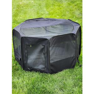 Portable Pet Playpen 45 * 45 * 22" Premium Large Size Puppy Kennel - Best for Small and Medium Size Dogs and Cats - Simple Folding Design for Easy Storage (Black)