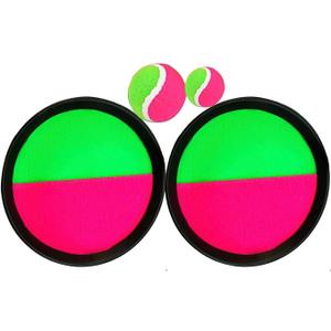 Toss and Catch Ball Game Set with 2 Paddles, 2 Balls, Ideal for Developing Hand-Eye Coordination
