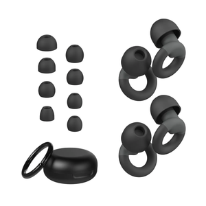 Ear Plugs for Sleeping, 2 Pairs of Reusable Earplugs for Noise Reduction 25dB-30dB with 8 Ear Tips, Soft Hearing Protection Ear Plugs for Concert,Noise Sensitivity, Study & Work, Black