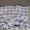 Veblandy Checkered Tablecloth Square Waterproof Gingham Table Cloth Washable Buffalo Plaid Table Cover Wrinkle Free for Kitchen, Dining and Outdoor Picnic, 60 x 60 Inch, Light Blue and White