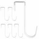 Over the Door Hooks, Heavy Duty Hangers Organizer Hooks with Soft Rubber Surface Prevent Scratches, Door Hanging Hooks for Bedroom, Kitchen, Bathroom Hanging Hats, Bags, Keys, Coats (White, 4 Pack)