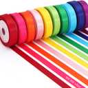 Rainbow Ribbons, 10 Rolls Ribbons, Colorful Satin Gift Wrapping Ribbons, 10-Color Craft Ribbons for Gift Wrapping & Bows, 5 Yards x 0.375 Inches