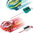 DESAMVAP Bey X CX-07 Starter Pegasus Blast ATR and CX-00 Metal Coat Red with 2 Winder Launchers Combat Battling Game Set, Kids Toys Birthday Gift Ideal for 6+ Years Old Boys