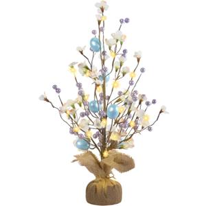 RoseCraft Easter Decorations, Artificial 18 Inch Easter Egg Tree Tabletop Decor with Delicate Ornaments, for Home Party Wedding Holiday Spring Summer Decoration, Purple/Blue.