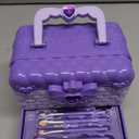 54 Pcs Kids Makeup Kit for Girls, Princess Real Washable Pretend Play Cosmetic Set Toys with Mirror, Birthday Gifts for 3 4 5 6 7 8 9 10 Years Old Girls Kids (Purple)