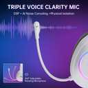 AOC Wireless Gaming Headset Compatible with ps5/4, PC, USB-C & Bluetooth 5.4 & 2.4GHz Gaming Headphones with Noise Canceling Mic, 7.1 Virtual Surround,20ms Latency, 45H, RGB- White
