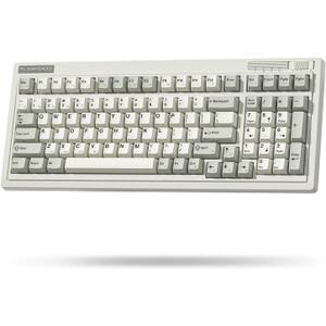 FLESPORTS OG98 Retro Mechanical Keyboard Wireless 2.4GHz/Bluetooth 5.0/USB-C, 96% Gasket Mount Hot Swappable Gaming Keyboard, Pre-lubed Creamy Linear Switches, PBT Keycaps, 4000mAh for Mac/PC - Grey (98 Keys-Gray)
